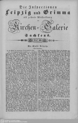 Die Stadt Leipzig, Die Parochie Lützschena und Hänichen mit Quasnitz (Fortsetzung), Lützschena : 16. Lieferung