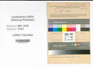 Entnazifizierung Franziska Leifeld , geb. 09.11.1911 ()