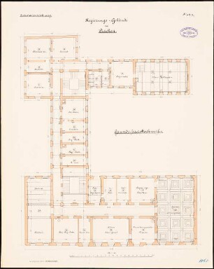 Regierungsgebäude, Aachen: Grundriss 1. Obergeschoss 1:100