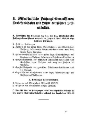 Wissenschaftliche Prüfungs-Kommissionen, Probekandidaten und Lehrer der höheren Lehranstalten