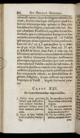 Caput XXI. De Contributionibus Imperialibus.