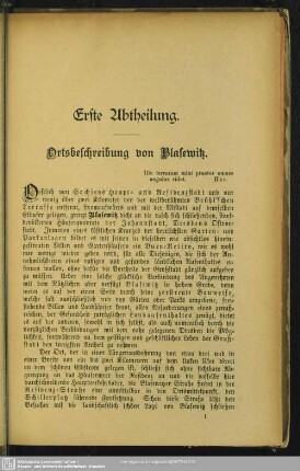 Erste Abtheilung. Ortsbeschreibung von Blasewitz