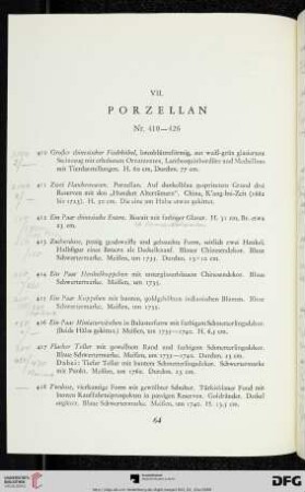 VII. Porzellan (Nr. 410-426)