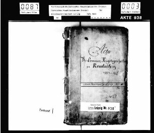 Gemeindeangelegenheiten Reudnitz, Bd. 01