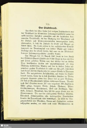 VII. Der Stadtbrand