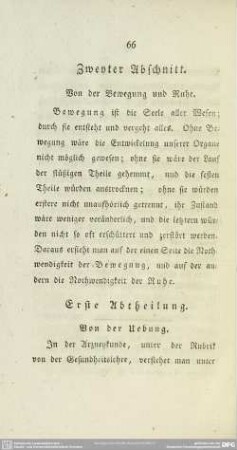Zweyter Abschnitt. Von der Bewegung und Ruhe