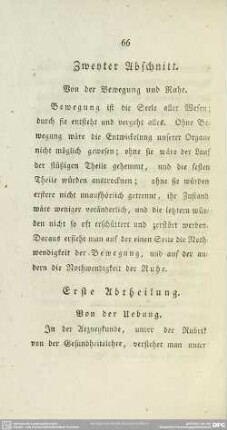 Zweyter Abschnitt. Von der Bewegung und Ruhe