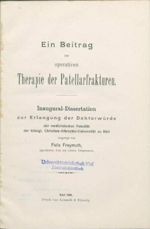 Ein Beitrag zur operativen Therapie der Patellarfrakturen
