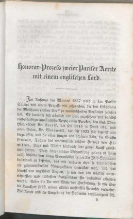 Honorar-Prozess zweier Pariser Aerzte mit einem englischen Lord.