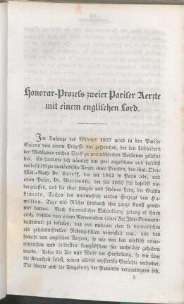 Honorar-Prozess zweier Pariser Aerzte mit einem englischen Lord.