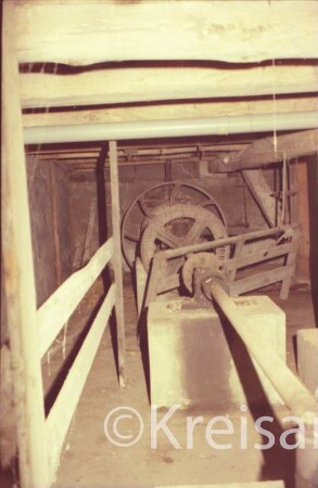 Kupfermühle: Innenansicht: Kammrad, Gestänge