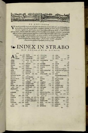 Index In Strabonis Geographiae Libros.