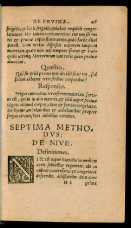 Septima Methodus: De Nive.