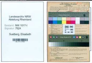 Entnazifizierung Elisabeth Suelberg , geb. 15.12.1897 (Lehrerin)