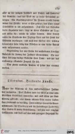 Literatur. Bildende Künste