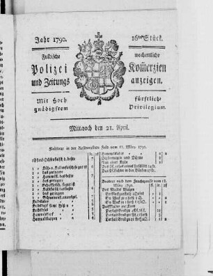 16tes Stück., Ausgabe vom 21. April 1790