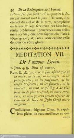 Meditation VII. De l'amour Divin