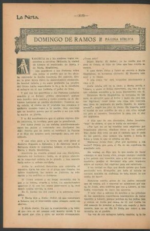 Domingo de Ramos : Página bíblica