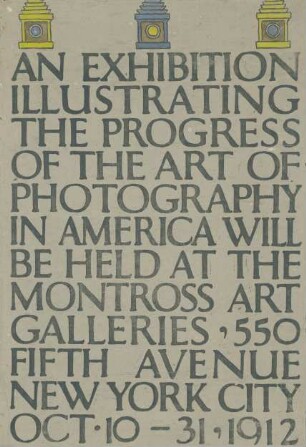 An Exhibition Illustrating the Progress of the Art of Photography in America. Montross Art Galleries New York City