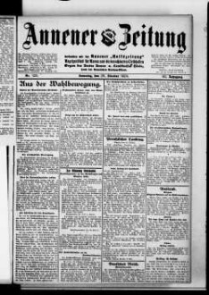 Annener Zeitung : verbunden mit der Annener Volkszeitung : Anzeigenblatt für Witten-Annen und die Stadtteile Rüdinghausen, Stockum und Düren