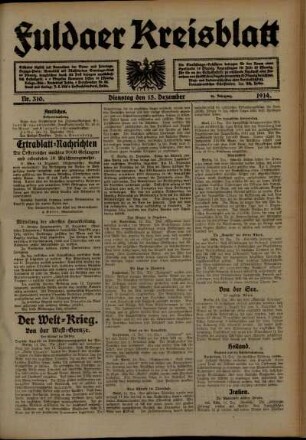 Ausgabe vom Dienstag, den 15. Dezember 1914.