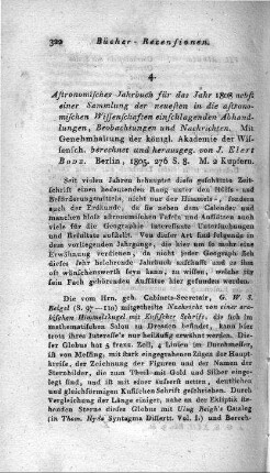 Astronomisches Jahrbuch / hrsg. vom Astronomischen Rechen-Institut. - Berlin : Dümmler. - Astronomisches Jahrbuch für das Jahr 1805