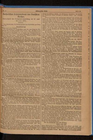 Katholischer Lehrerverband des Deutschen Reiches : Niederschrift der Vertreterversammlung am 27. und 28. Mai 1921 ; (Schluß)