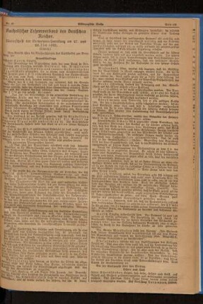 Katholischer Lehrerverband des Deutschen Reiches : Niederschrift der Vertreterversammlung am 27. und 28. Mai 1921 ; (Schluß)