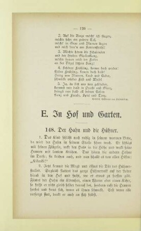 E. In Hof und Garten