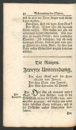 Zweyte Unterredung. Die Raupen.
