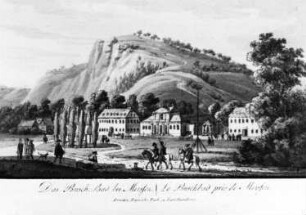 Meißen-Buschbad. Buschmühle (links) und Buschbad (Stadtarchiv Meißen)