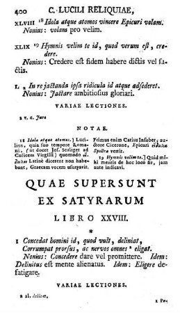 Quae supersunt Ex Satyrarum Libro XXVIII.