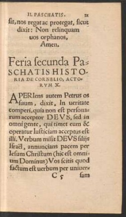 Feria Secunda Paschatis Historia De Cornelio ...