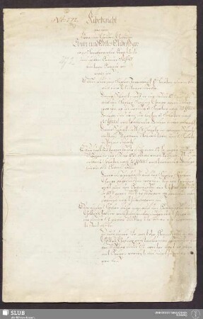 Fahrbericht von dem Berg- und Gruben-Gebäude Sonn und Gottes Gabe Fd:gr: so in Freybergischer Berg-Amts und deßen Bränder Refier hintern Brande gelegen ist - 17.6228 2.