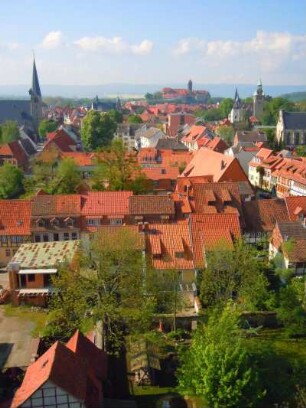Quedlinburg - Stadtübersicht : Stadtübersicht vom Turm der St. Aegidiikirche, aufgenommen am 29. April 2014 in Quedlinburg. Foto Uwe Gerig