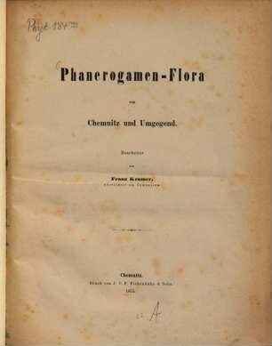 Phanerogamen-Flora von Chemnitz und Umgegend