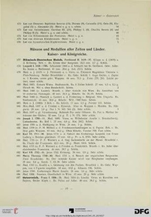 Münzen und Medaillen aller Zeiten und Länder. Kaiser- und Königreiche (Nr. 677-774)