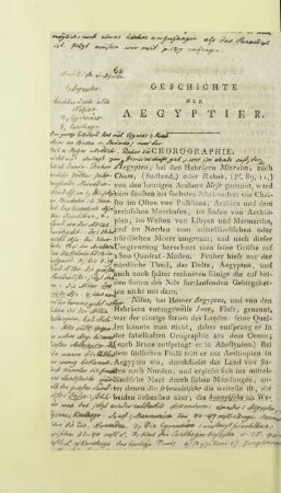Geschichte der Aegyptier
