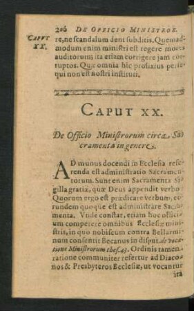 Caput XX. De Officio Ministrorum circa Sacr5amenta in genere.