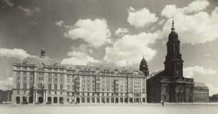 Dresden-Altstadt. Altmarkt mit Wohn- und Geschäftshäusern (Nr. 2-6) und Kreuzkirche