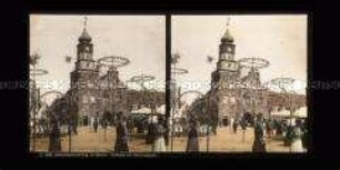 Blick auf das Ausstellungsgelände, Alt-Berlin, bei der Gewerbeausstellung 1896