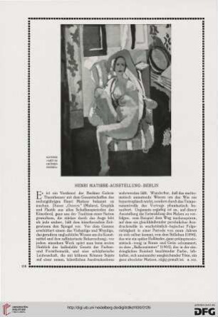 Henri Matisse-Ausstellung, Berlin
