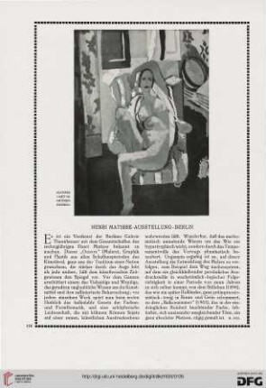 Henri Matisse-Ausstellung, Berlin