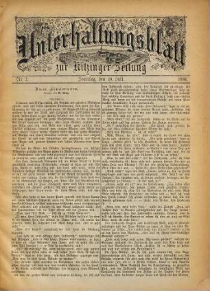 Kitzinger Zeitung. Unterhaltungsblatt zur Kitzinger Zeitung. 1886, Nr. 2 - 26