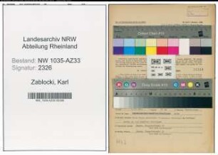 Entnazifizierung Karl Zablocki , geb. 03.06.1891 (Bergmann)