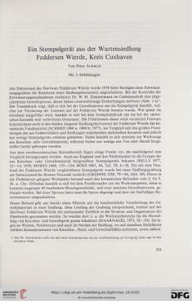 Ein Stempelgerät aus der Wurtensiedlung Feddersen Wierde, Kreis Cuxhaven