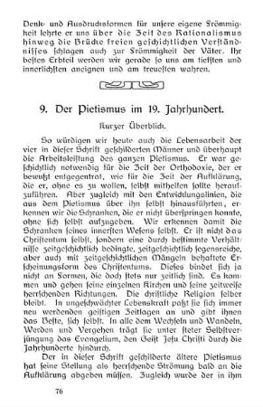 9. Der Pietismus im 19. Jahrhundert.