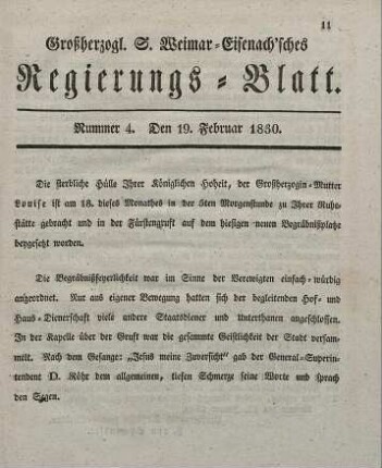 Nr. 4 : 19. Februar 1830