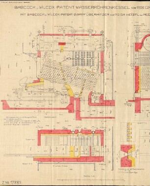 Aufstellung einer feststehenden Dampfkesselanlage durch die Firma Mechanische Baumwollspinnerei G.m.b.H. Waldkirch