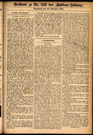 Ausgabe vom Samstag, den 10. November 1883.